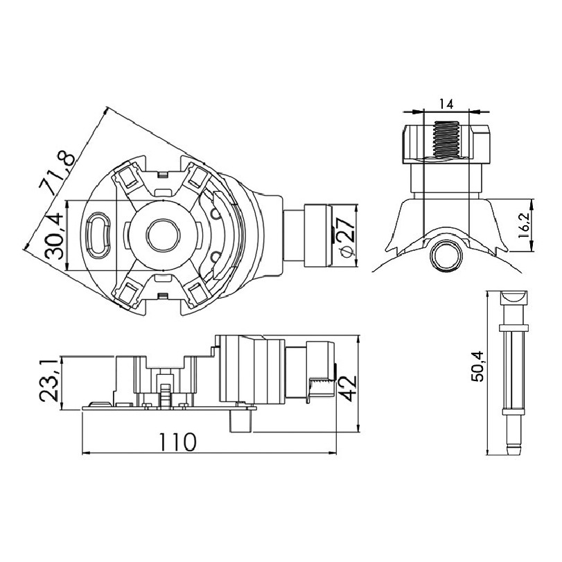Porta Escovas para Motor de Partida com 4 Escovas - Unifap - 1.313/4