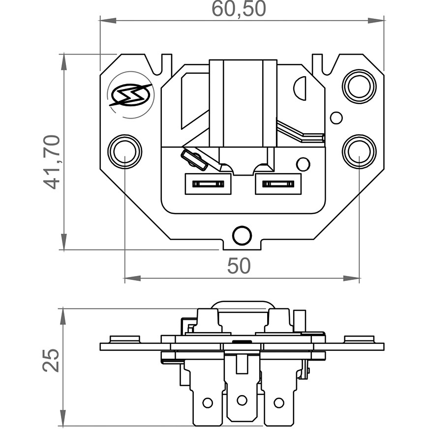 Porta Escovas para Alternador com 2 Escovas - Unifap - 2.201/2