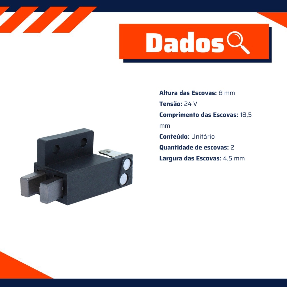 Porta Escovas para Alternador com 2 Escovas - Unifap - 2.209/2