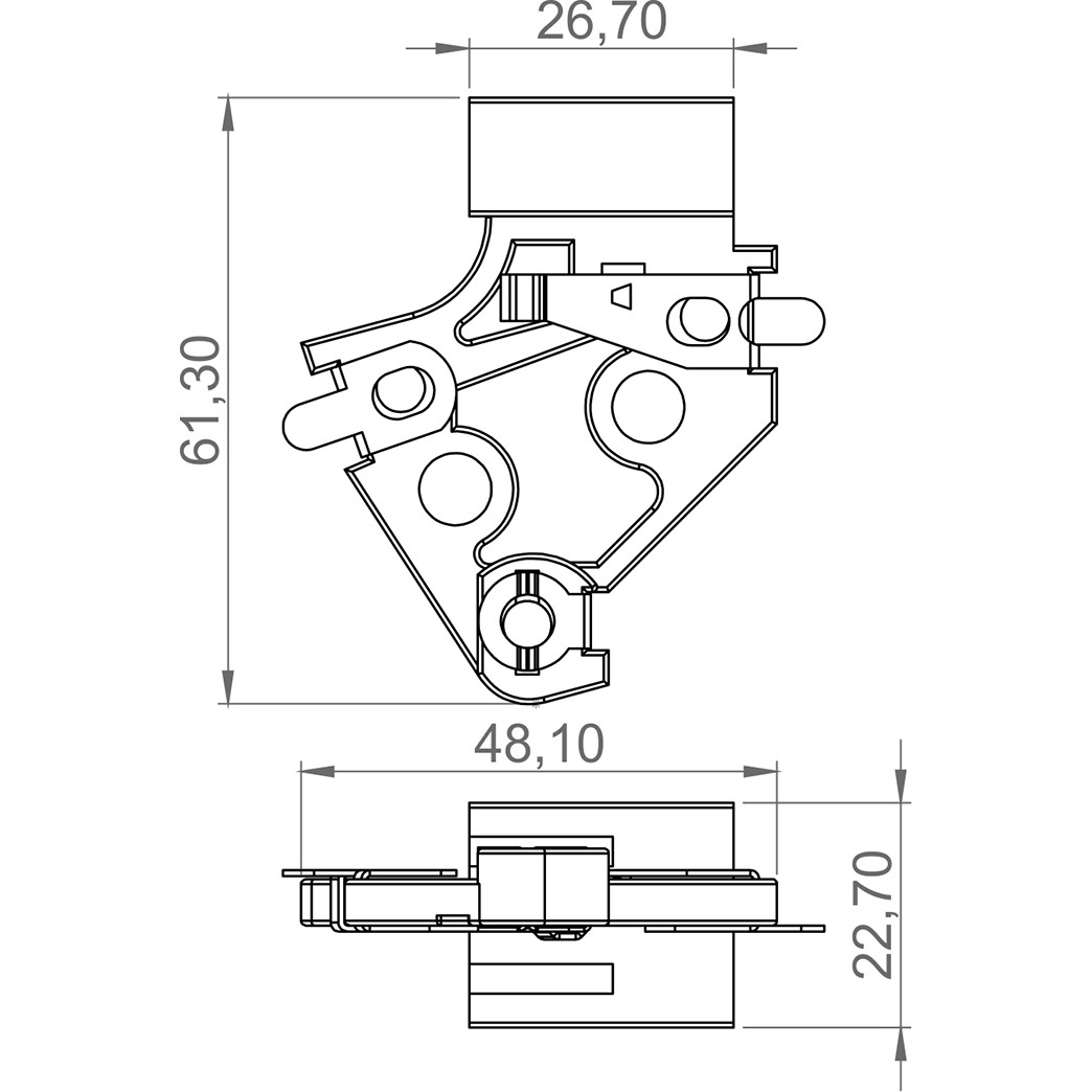 Porta Escovas para Alternador com 2 Escovas - Unifap - 2.205/2