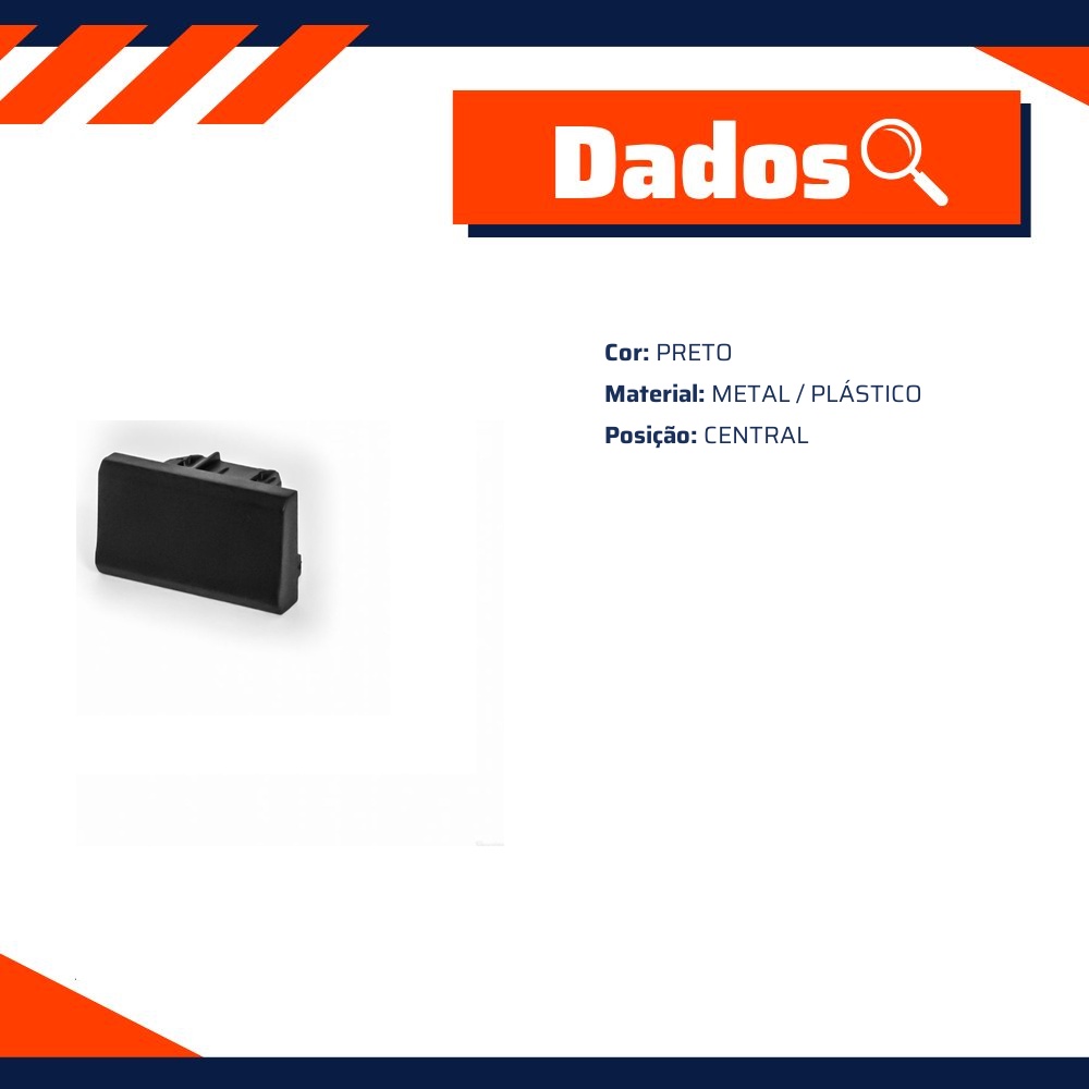 Remate Central em Metal e Plástico Preto - Kostal - 10133941