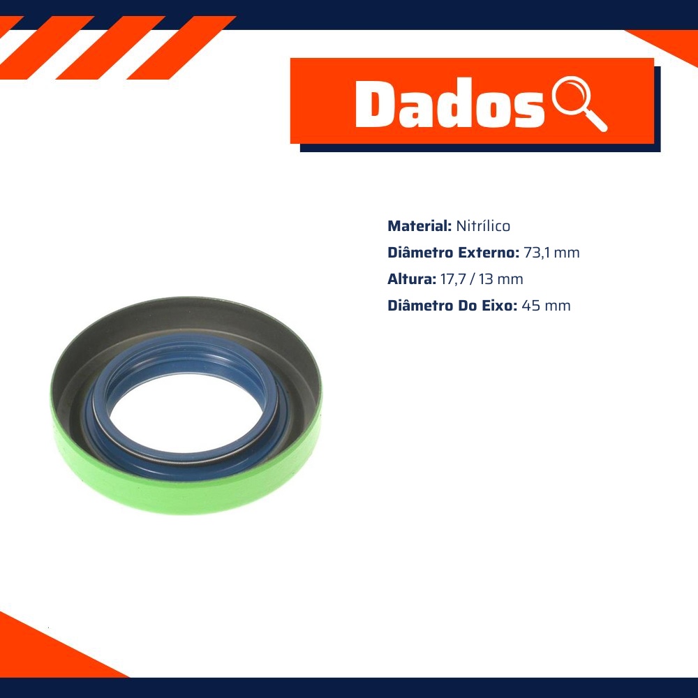 Retentor do Eixo do Diferencial 45 x 73,1 x 17,7/13 mm - Corteco - 1330N