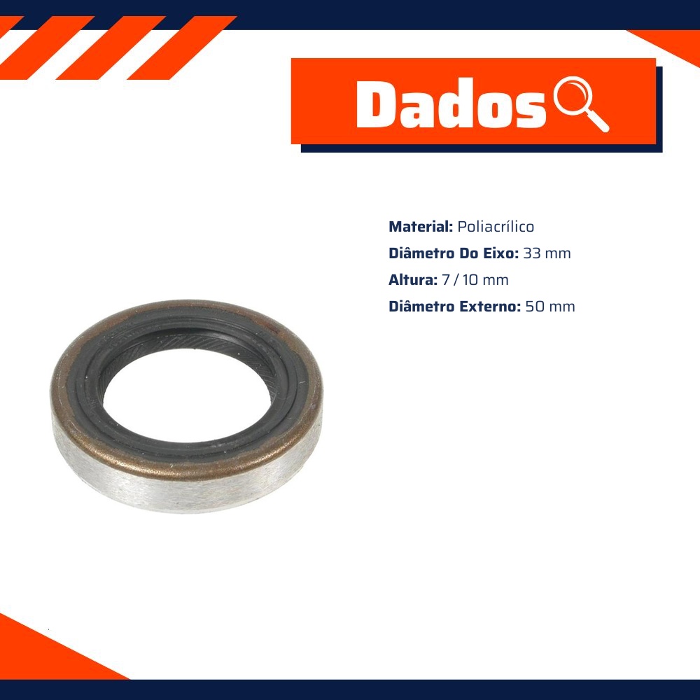Retentor do Câmbio 33 x 50 x 7/10 mm - Corteco - 1002P