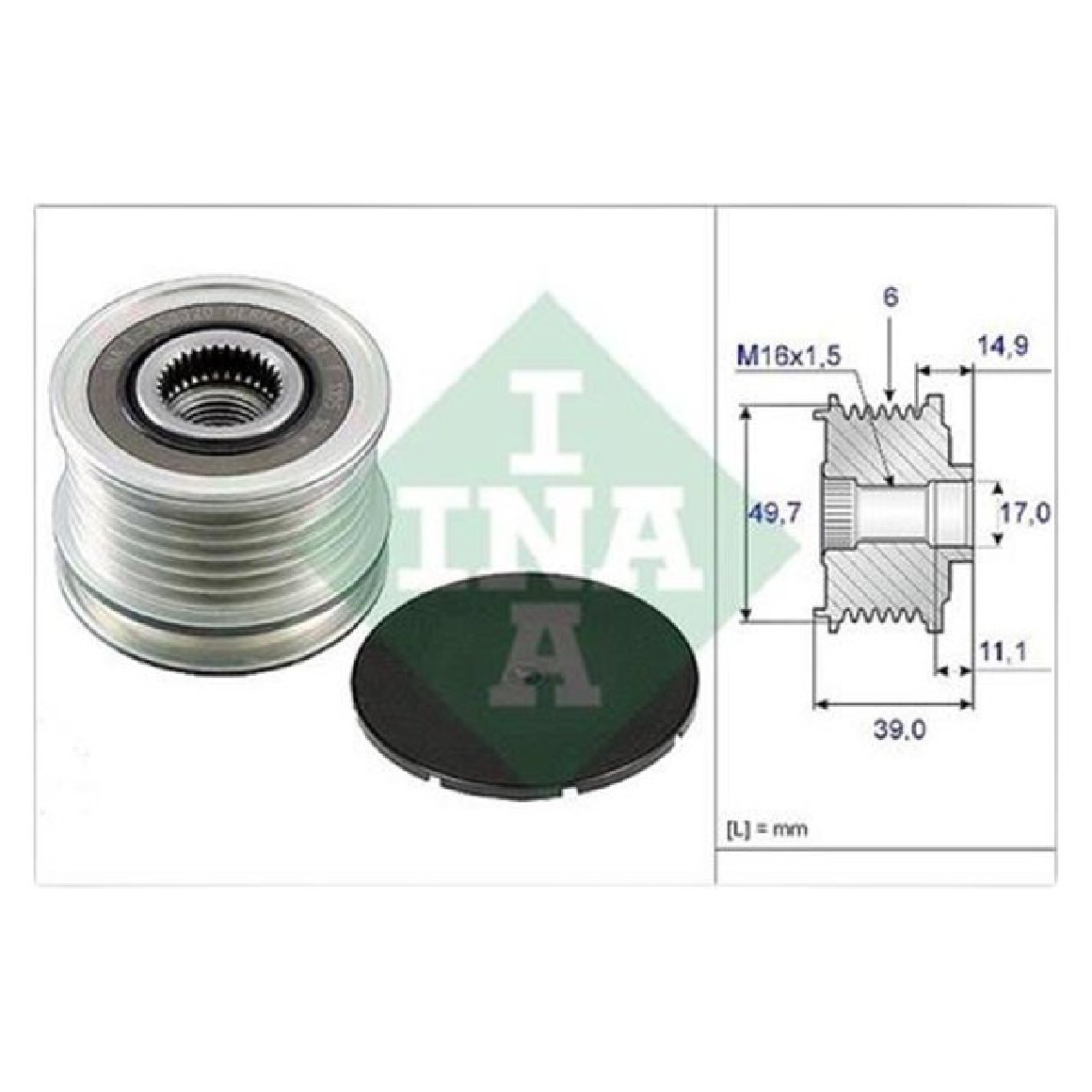 Roda Livre do Alternador - INA - 535 0050 10