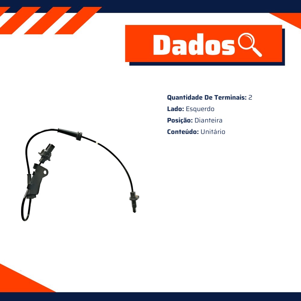 Sensor ABS Dianteiro Esquerdo para Honda City e FIT - Gauss - GS2272