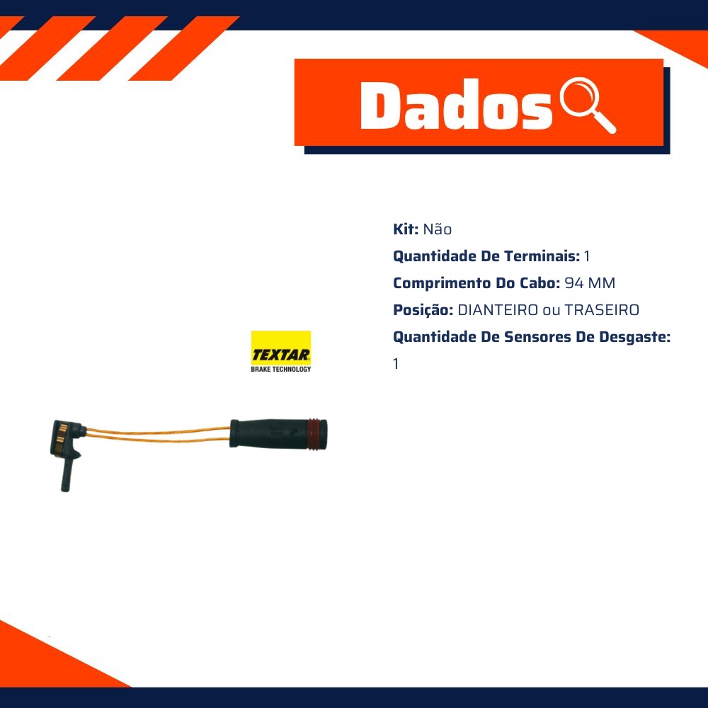 Sensor de Desgaste de Pastilha - Textar - 98024701