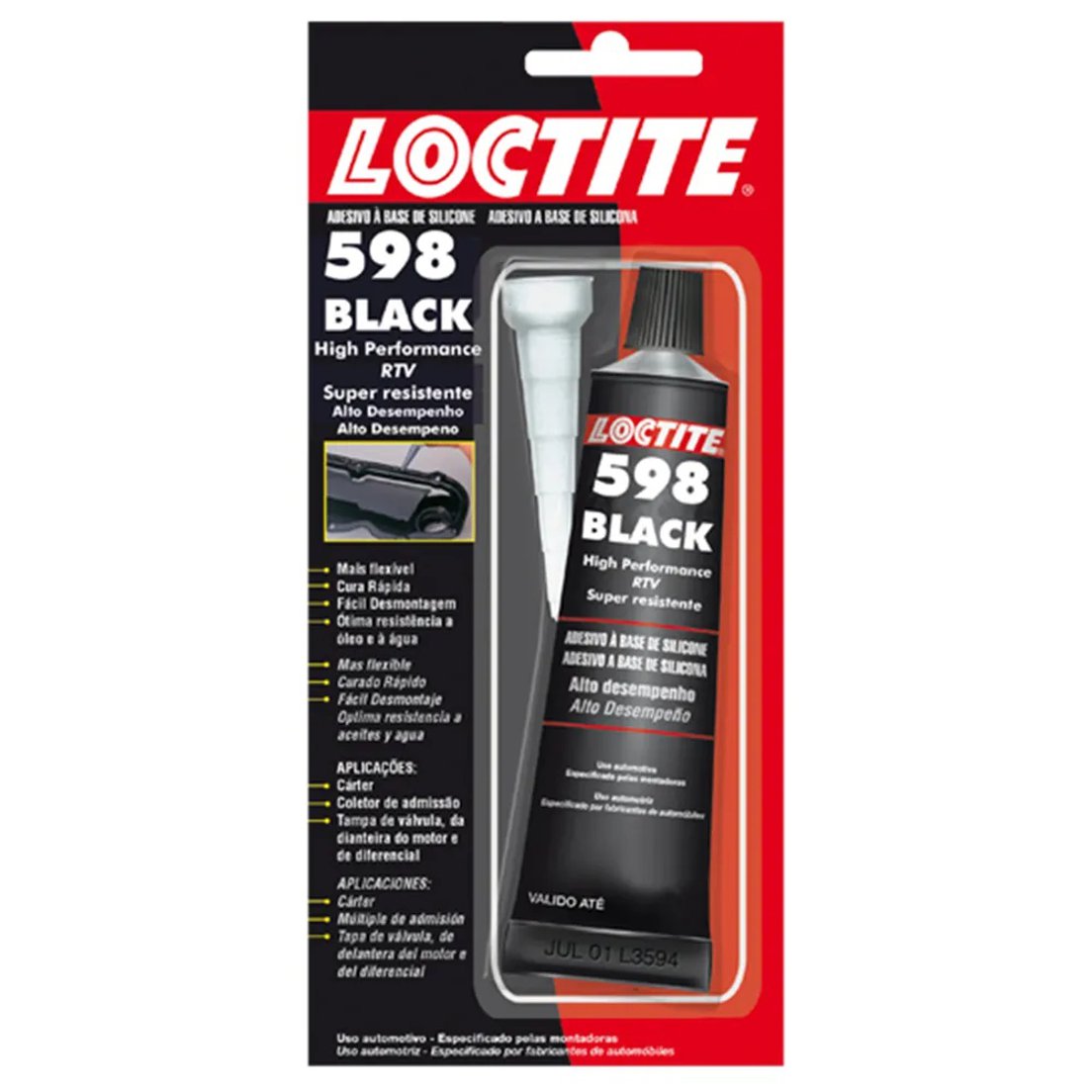 Silicone Alta Temperatura Preto 70g - Loctite - 598