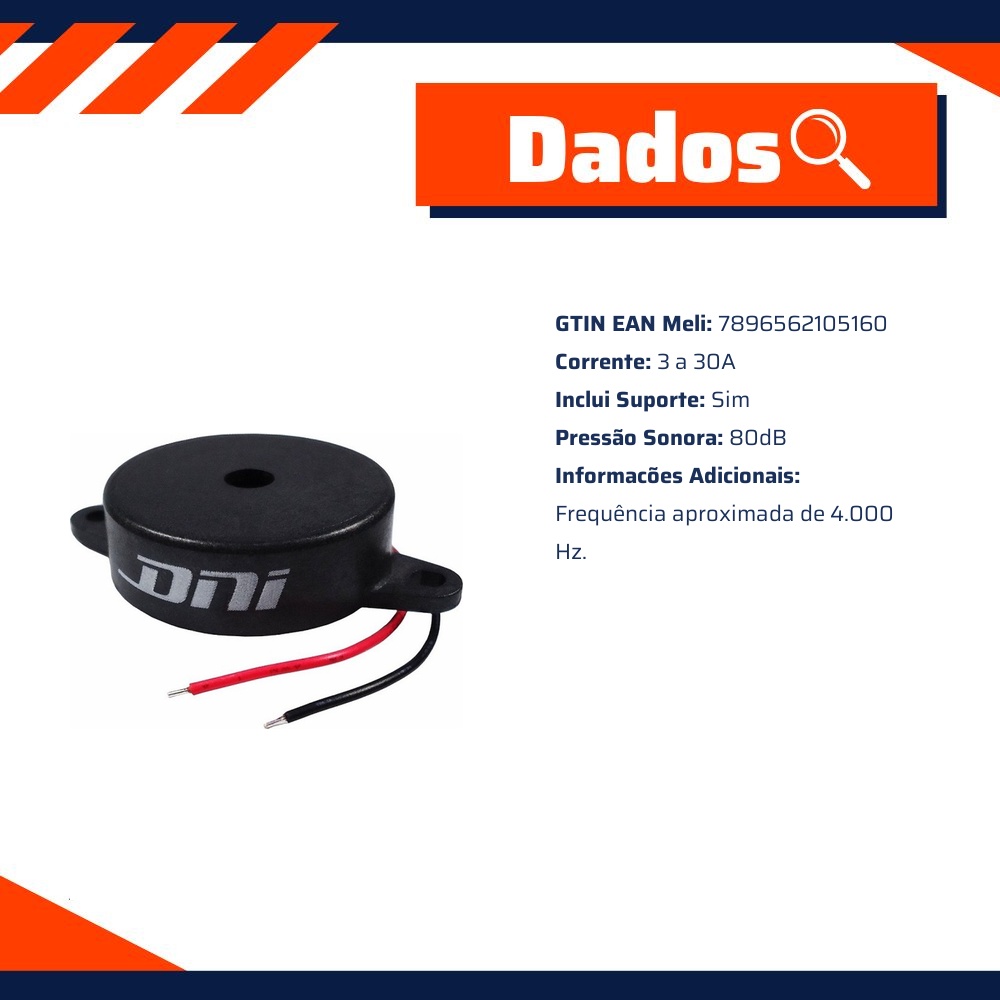 Sinalizador Sonoro Universal para Portões - DNI - 0516