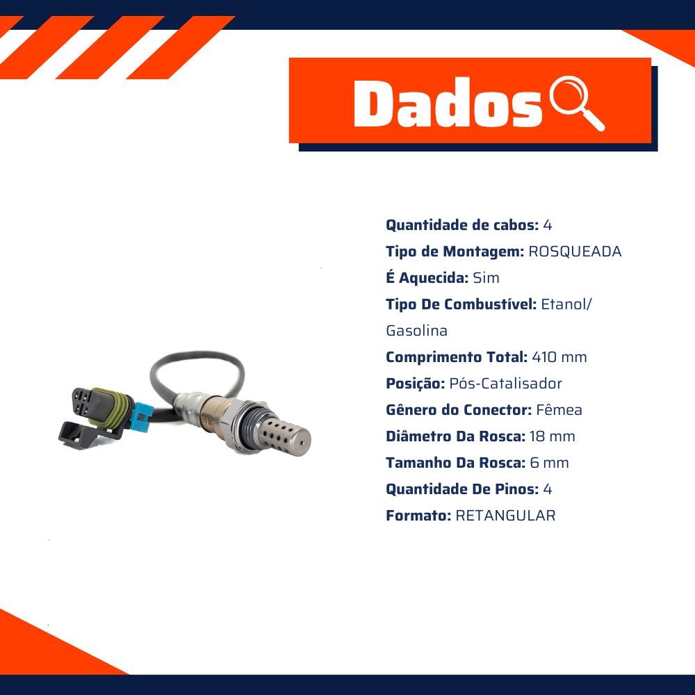 Sonda Lambda para Chevrolet Onix e Prisma - Delphi - ES20628