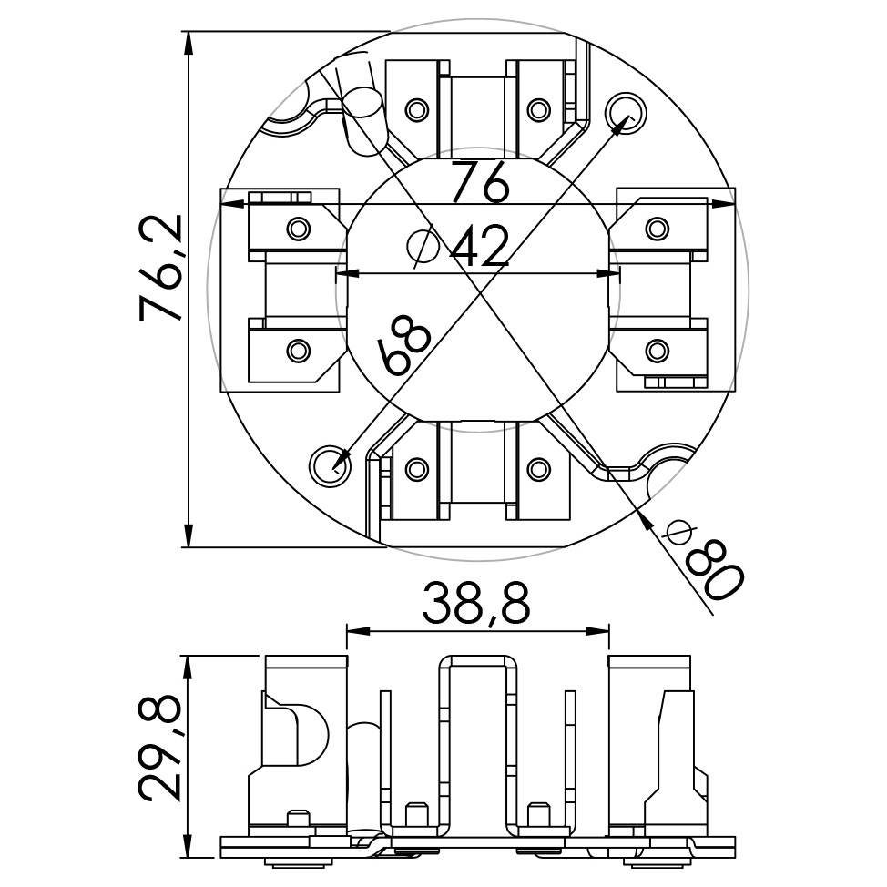 Porta Escovas para Motor de Partida com 4 Escovas - Unifap - 1.191/4
