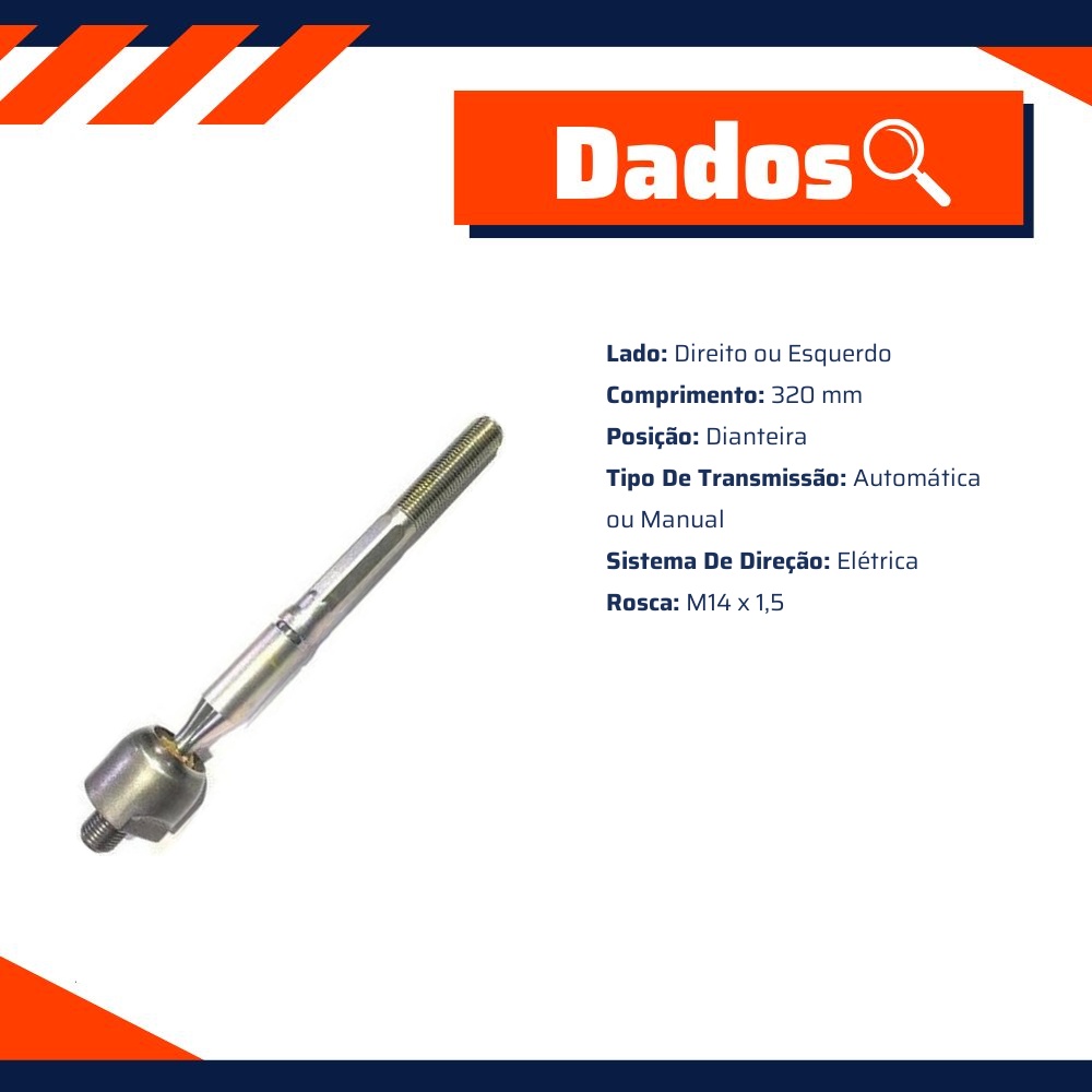 Terminal Axial Lado Direito ou Esquerdo para Fiat Toro e Jeep Compass - Volda - AX047