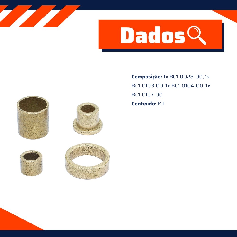 Kit de Buchas para Motor de Partida - Unifap - KT-0276-00