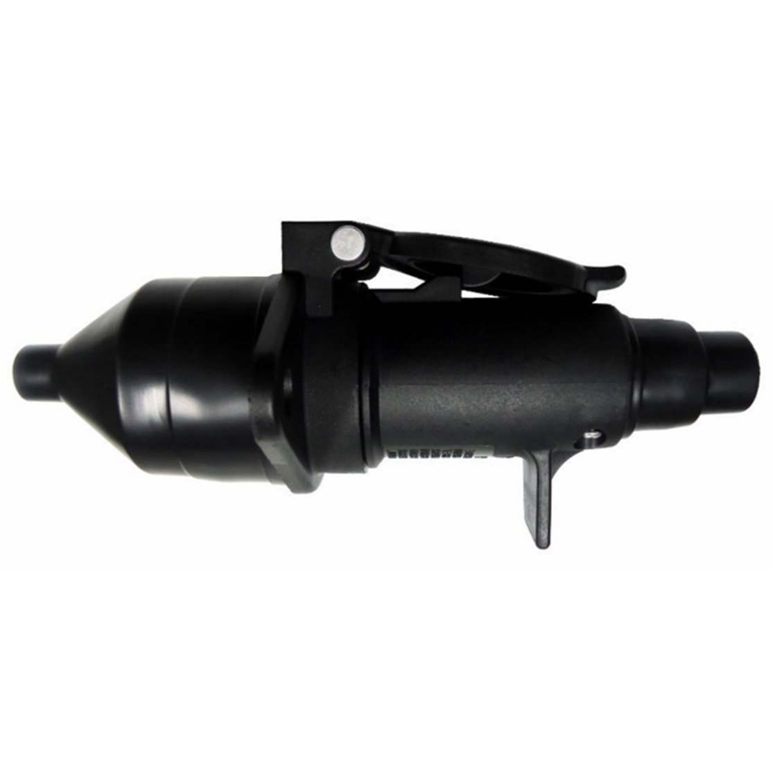 Tomada 7 Polos Reboque Redonda Fixa e Móvel Completa Nylon Preto - DNI - 8311