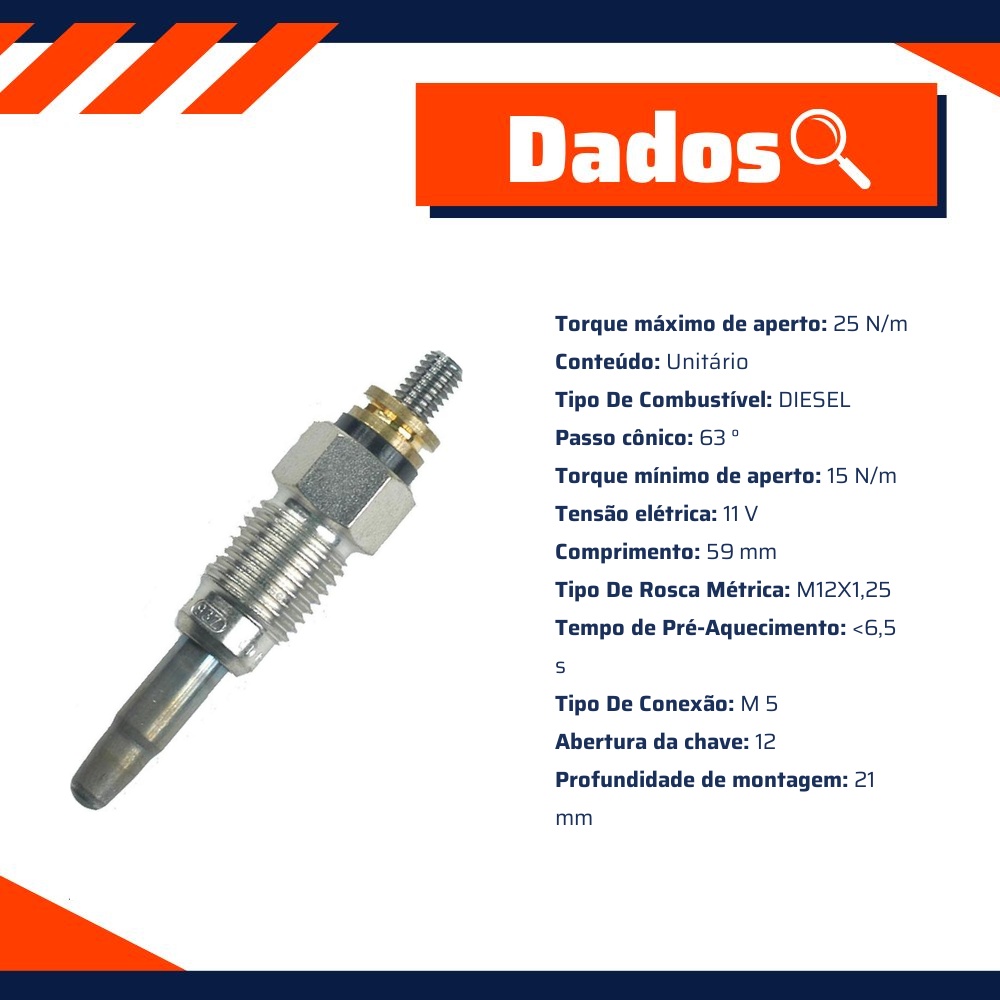 Vela Aquecedora para Volkswagen Kombi e Saveiro - Bosch - 0 250 201 032