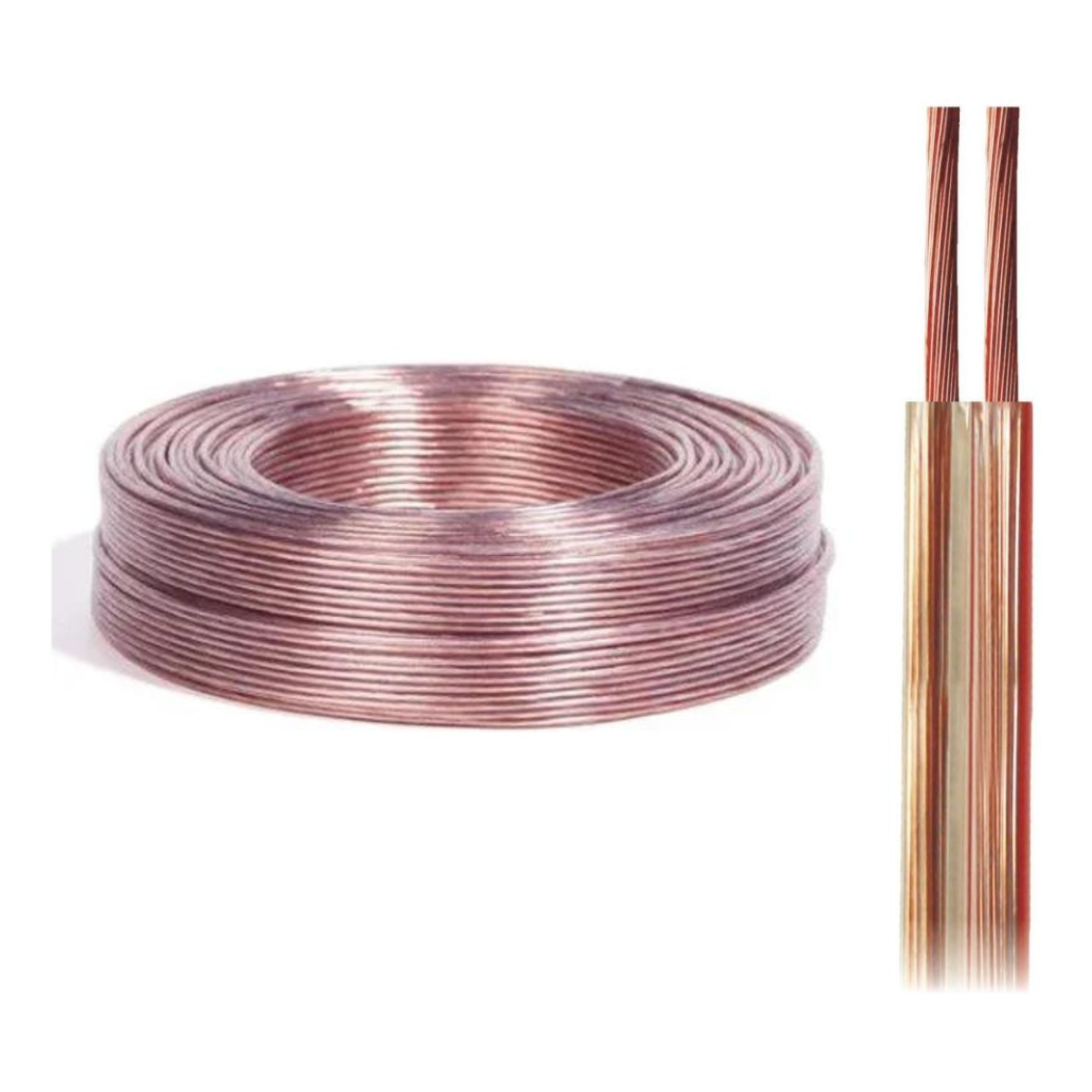 Cabo Paralelo para Som Bicolor Cristal CCA Bobinas com 300m - DNI - HYB 2X250 CR B