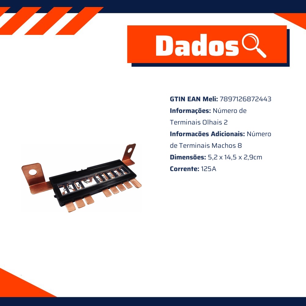 Multi Fusível Placa F6 125A - DNI - 320001