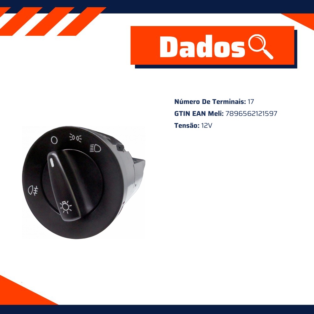 Chave de Luz com Lanterna de Neblina - DNI - 2159