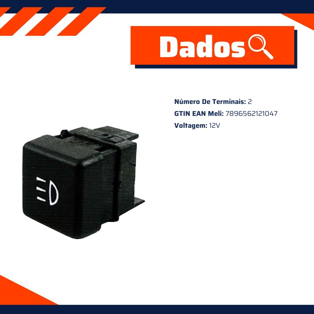 Chave de Luz Comutadora para Farol de Milha 12V - DNI - 2104