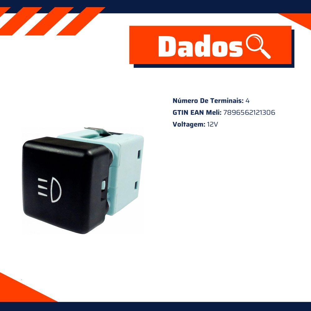Chave de Luz para Farol de Milha e Neblina 12V - DNI - 2130