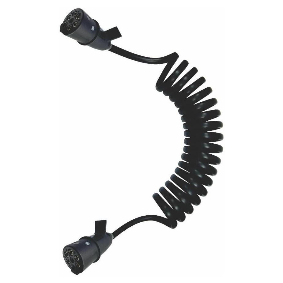 Chicote Elétrico Espiral de 4,5 Metros 7 Vias com 2 Conectores Macho - DNI - 8344