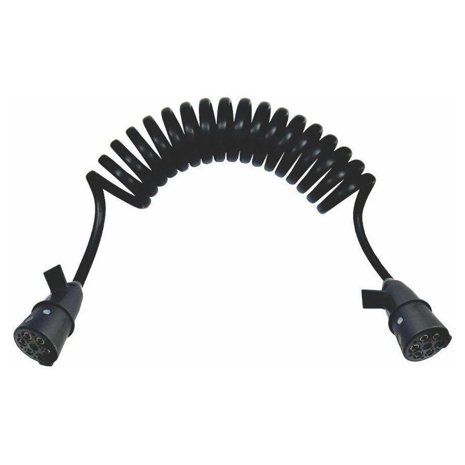 Chicote Elétrico Espiral de 4,5 Metros 7 Vias com 2 Conectores Macho - DNI - 8344