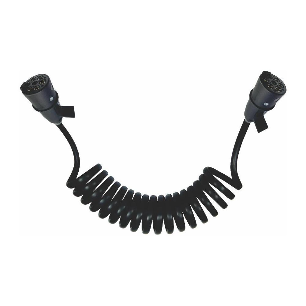 Chicote Elétrico Espiral de 5,5 Metros 7 Vias com 2 Conectores Macho - DNI - 8345