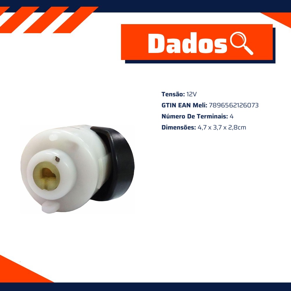 Comutador de Ignição 4 Terminais - DNI - 2607