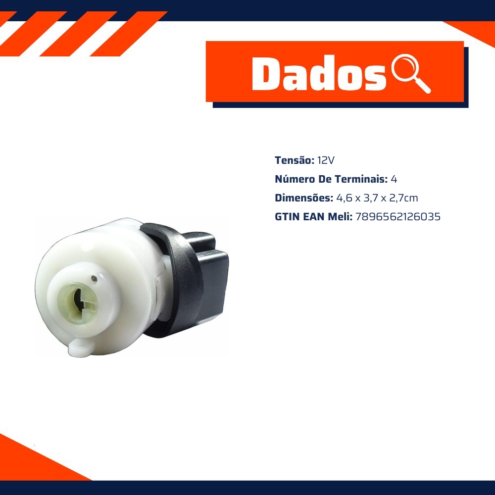 Comutador de Ignição 4 Terminais 12V - DNI - 2603