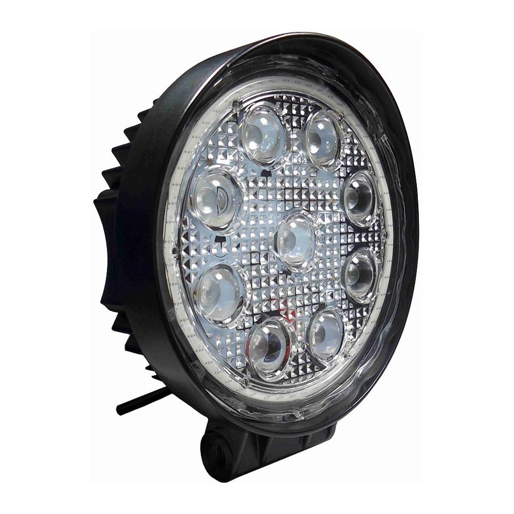 Farol Auxiliar de Trabalho Redondo com Anel Luminoso Branco 27W - DNI - 4180