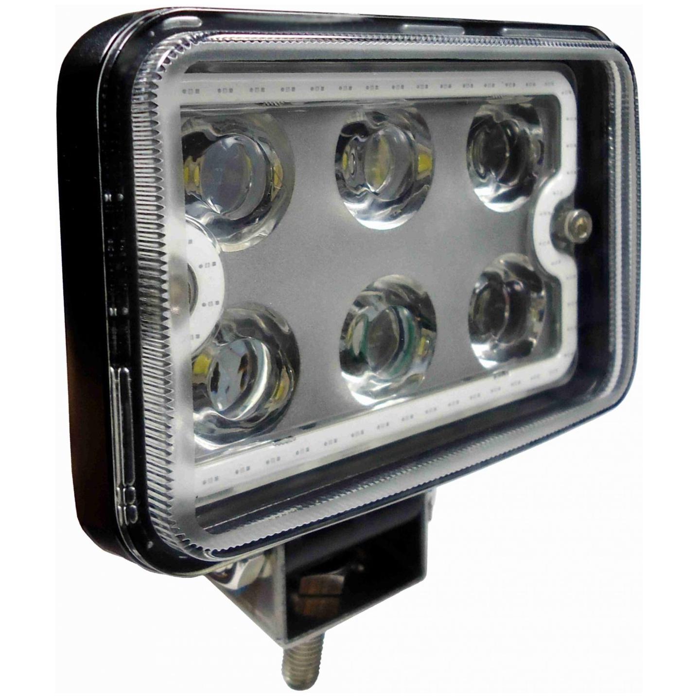 Farol Auxiliar de Trabalho Retangular 18W com LEDs Anel Luminoso Branco - DNI - 4182