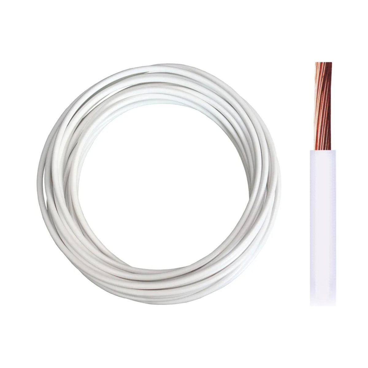 Cabo Flexível 0,30mm² Branco para Instalação Automotiva Rolo com 100 Metros - DNI - 0.30-BR