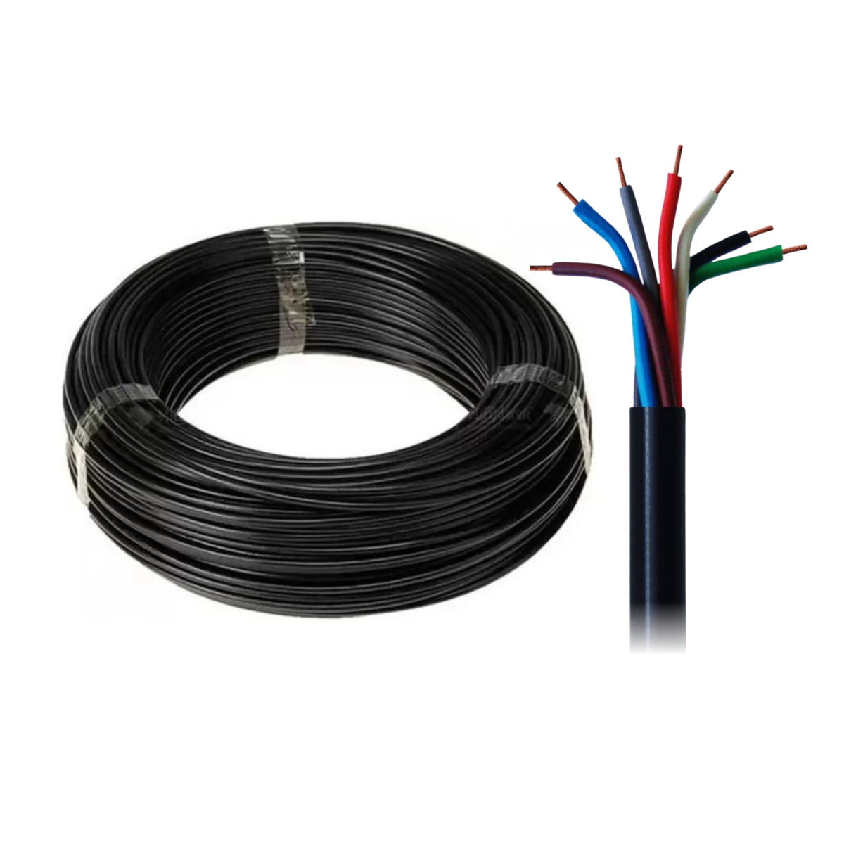 Cabo PP 7 Vias para Instalação Automotiva Liga de Cobre Rolo com 25 Metros - DNI - HYB PP710
