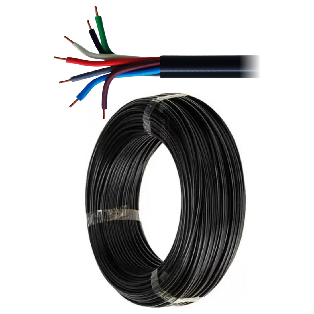 Cabo PP 7 Vias para Instalação Automotiva Rolo com 25m - DNI - HFX PP710