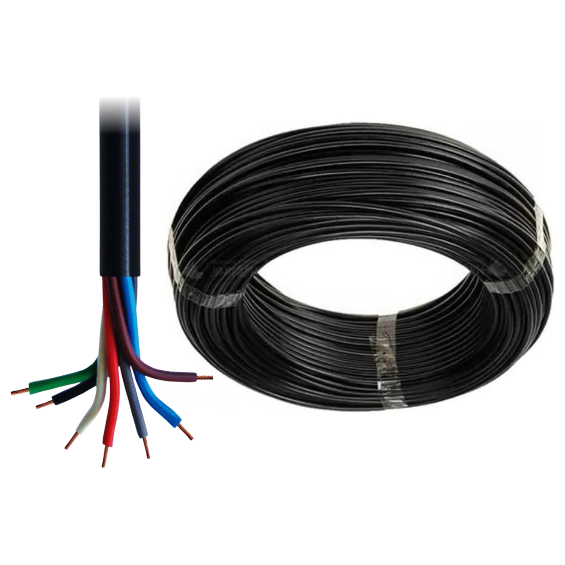Cabo PP 7 Vias para Instalação Automotiva Rolo com 25m - DNI - HFX PP710