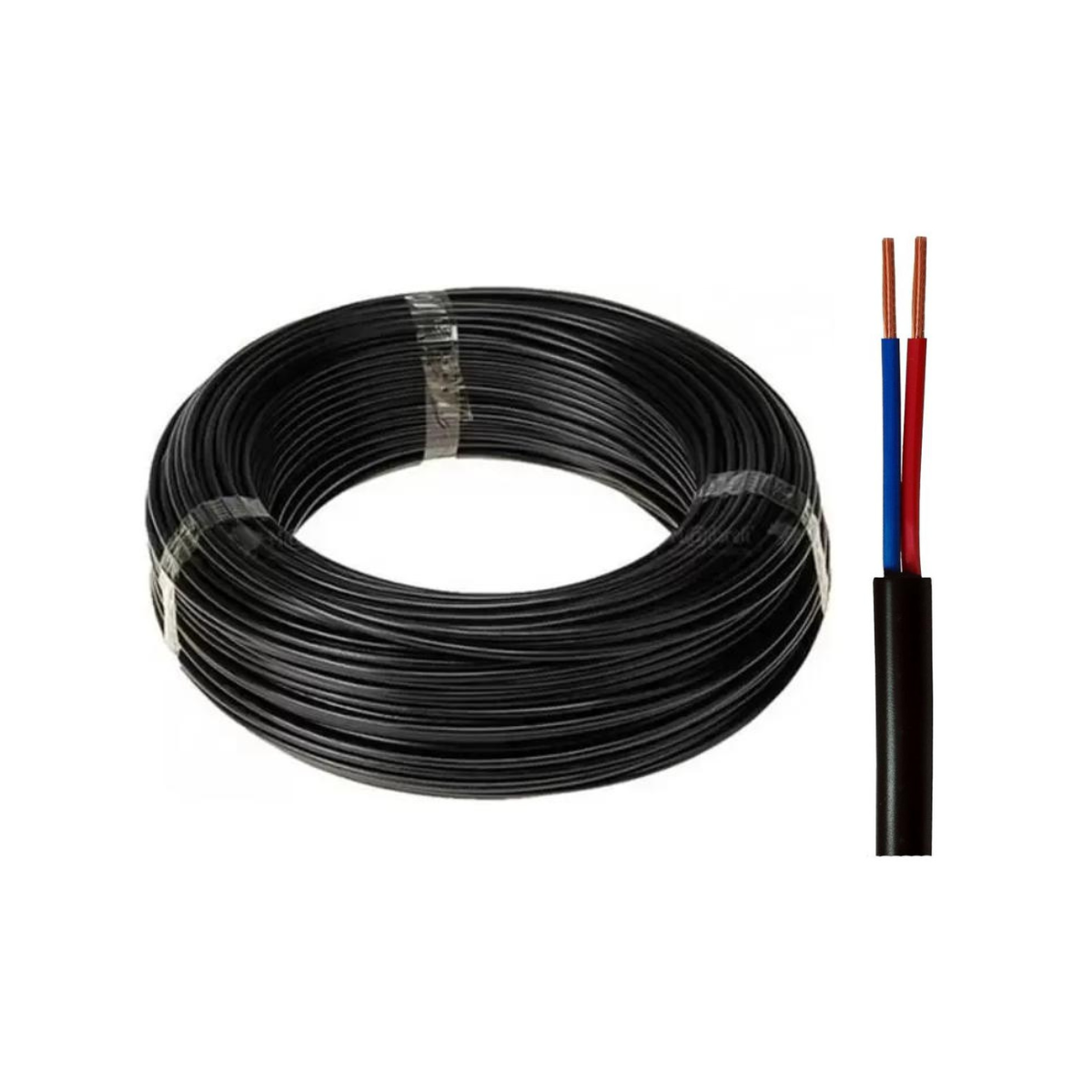 Cabo Preto 2x0.50mm² Preto Bobinas com 300m - DNI - PP205PT B