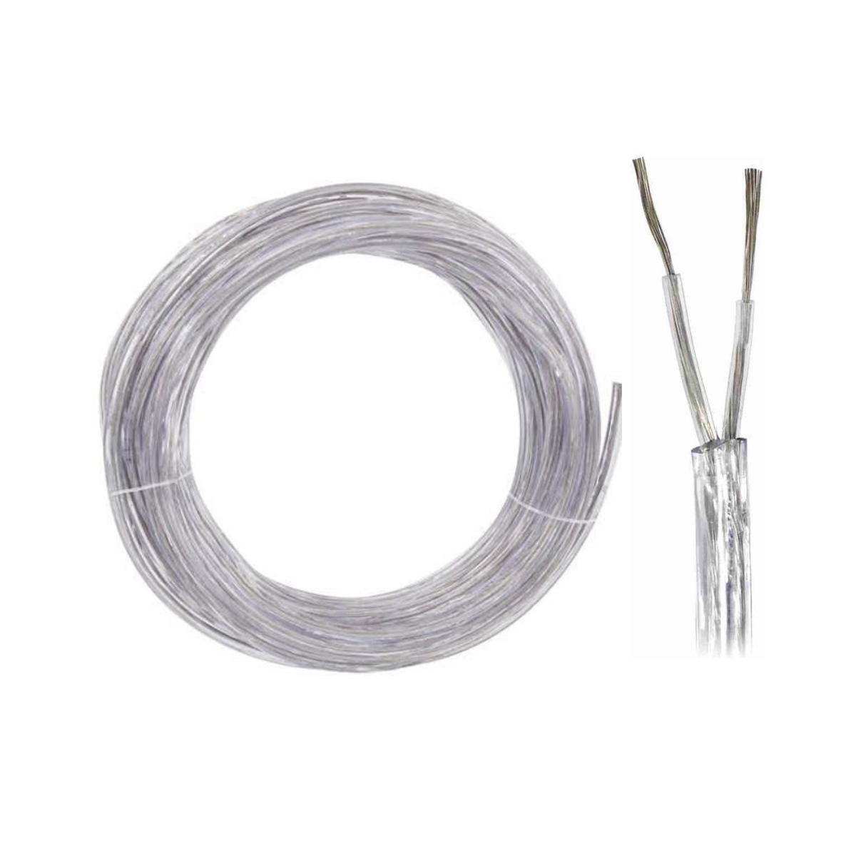 Cabo Tipo PP Cristal Estanhado para Iluminação LED Som 2x0,50 5m - DNI - PP205CSN B