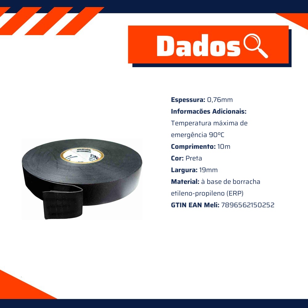 Fita Autofusão para Tensão até 69kV Rolo 10 Metros - DNI - 5025