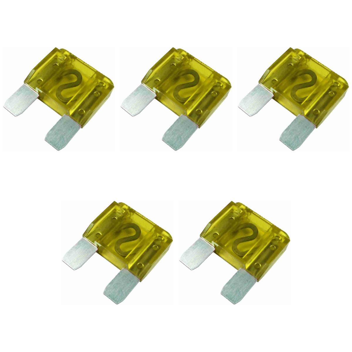 Kit 5 Fusível Maxi Lâmina 20A Universal - DNI - 318820
