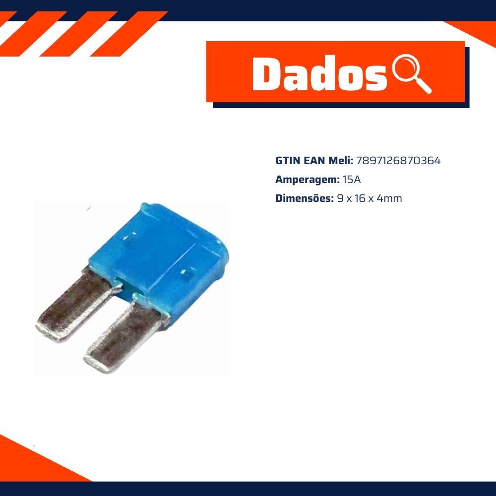 Fusível Micro Lâmina 15A Universal - DNI - 317715