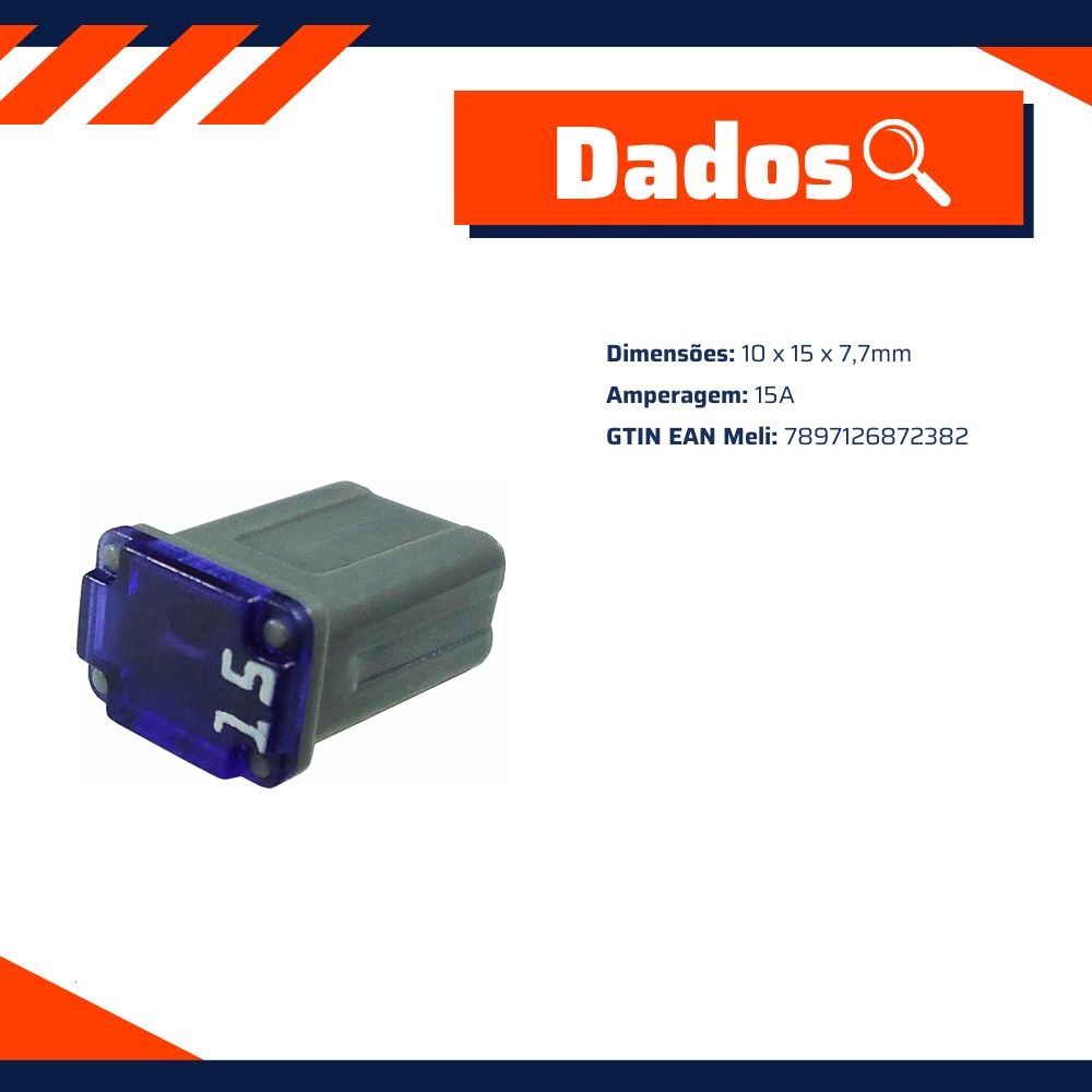Fusível MIDI Fêmea MCASE 15A Universal - DNI - 319715