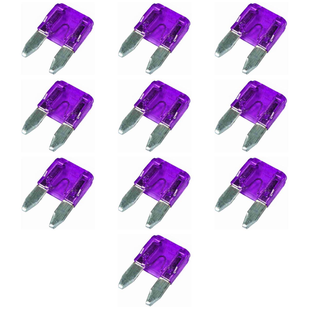 Kit 10 Fusível Mini Lâmina 3A Universal - DNI - 317003