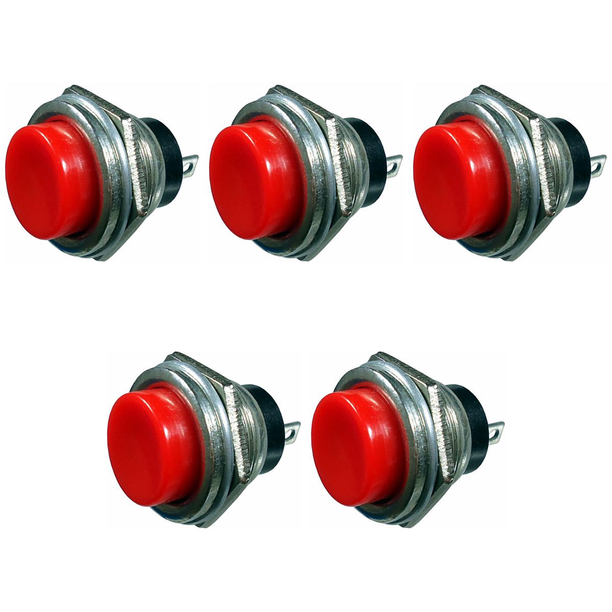 Kit 5 Acionador Retorno Automático Push Button 125W - DNI - 2191