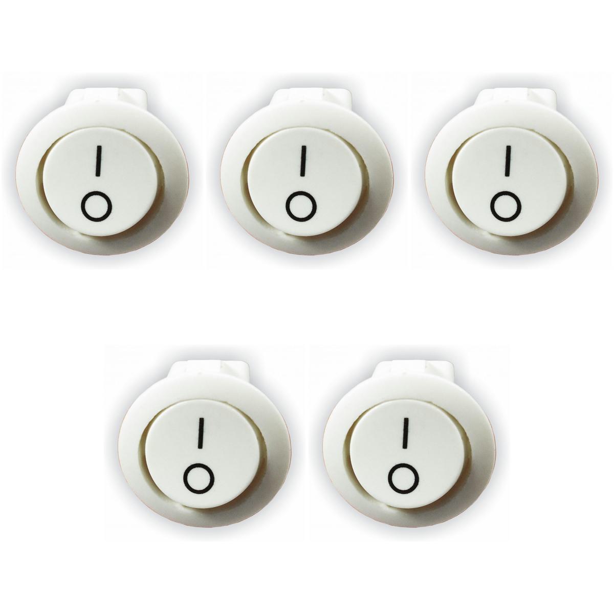 Kit 5 Chave Gangorra Universal ON-OFF Redonda 80W - DNI - 2196