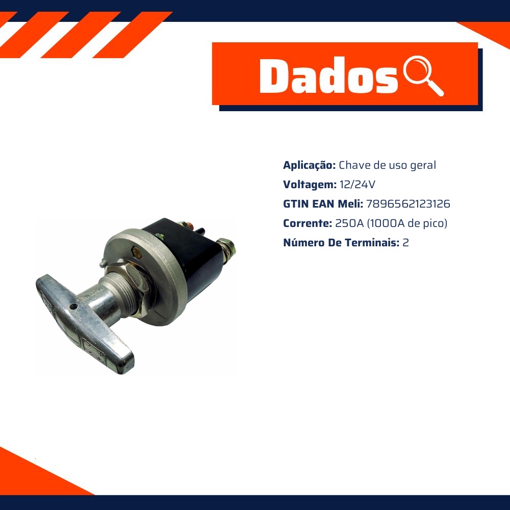 Chave Geral Comutadora Universal 1000A de Pico - DNI - 2312