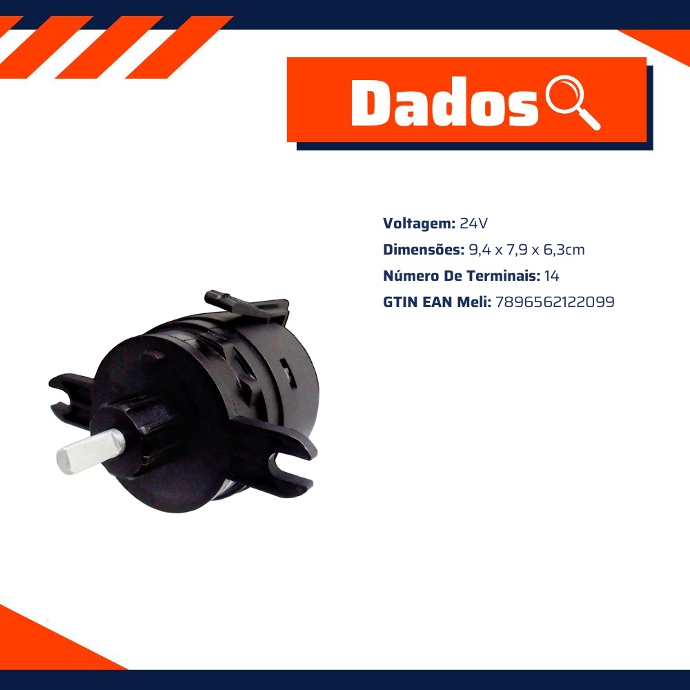 Chave Interruptor de Luz 24V Comutadora - DNI - 2209