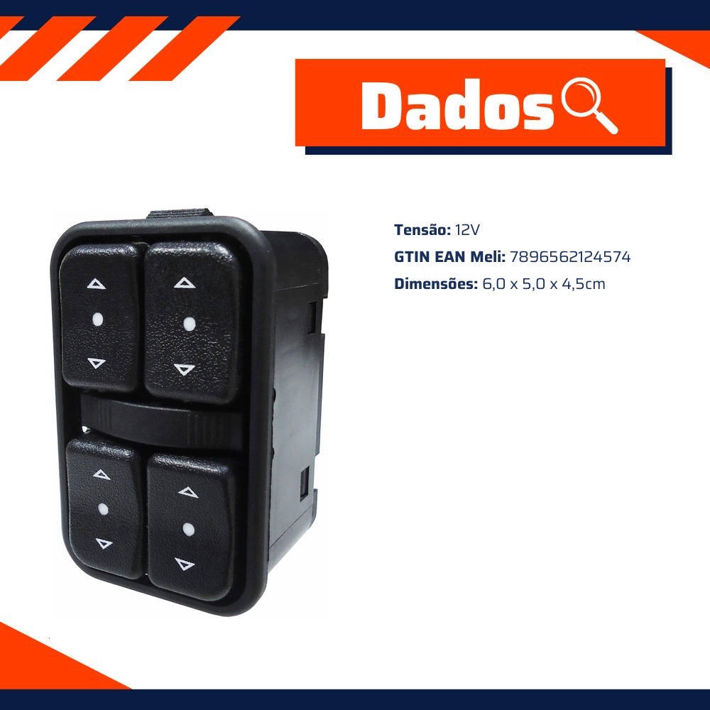 Interruptor de Vidro Azul - DNI - 2457