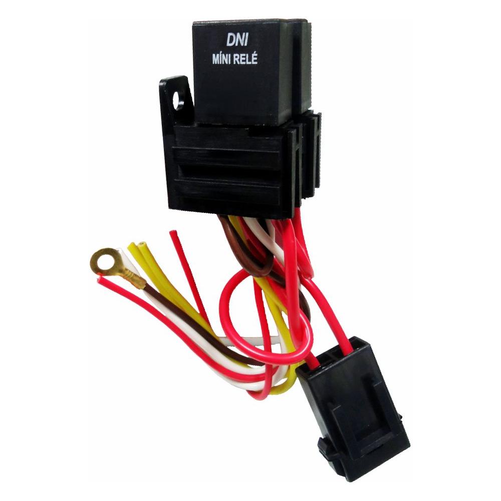 2 Mini Relés Reversores com Soquete Fusível 40/30A 5 Terminais - DNI - 7540