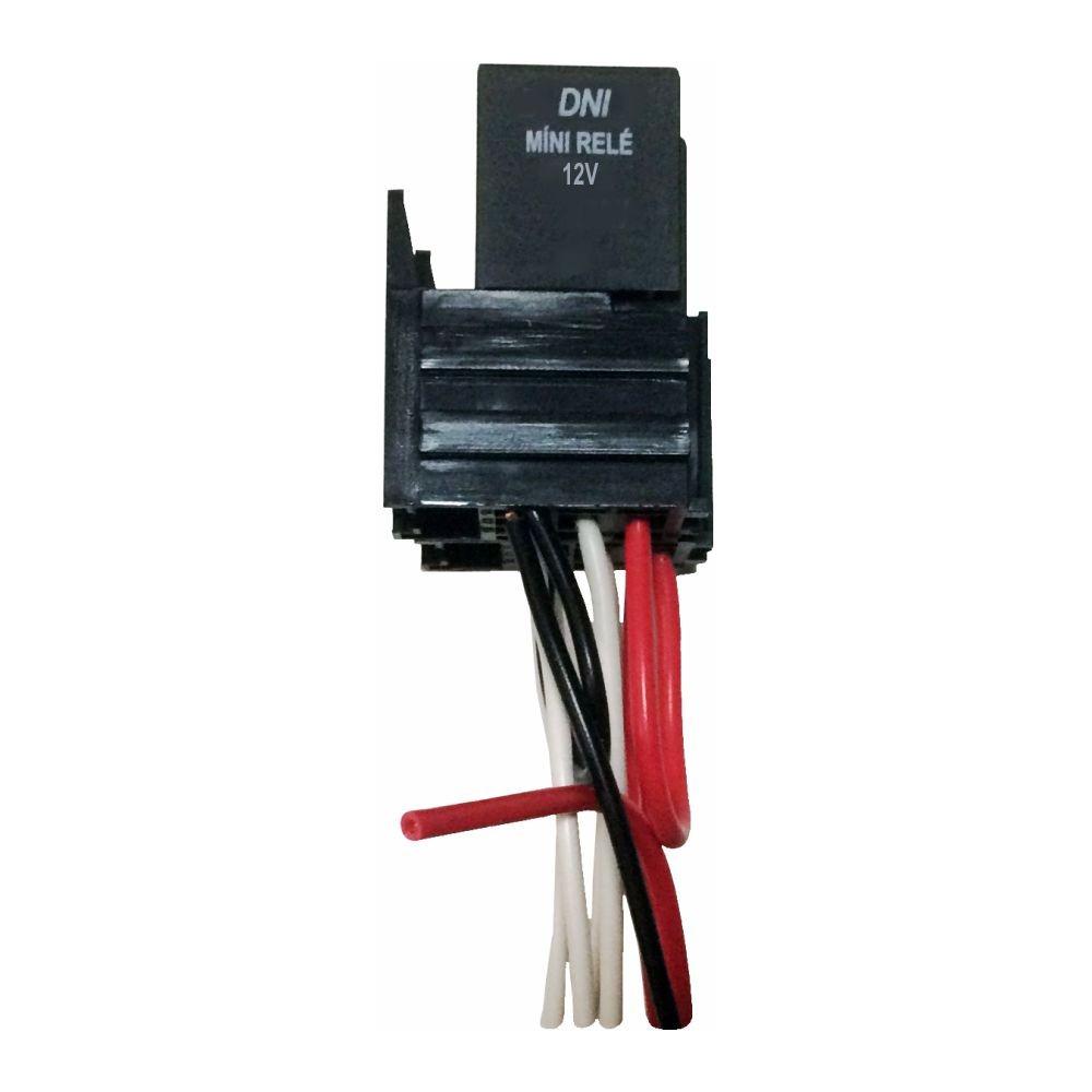 Mini Relé com Soquete Chicote Modular 40A 12/24V 4 Terminais - DNI - 7532