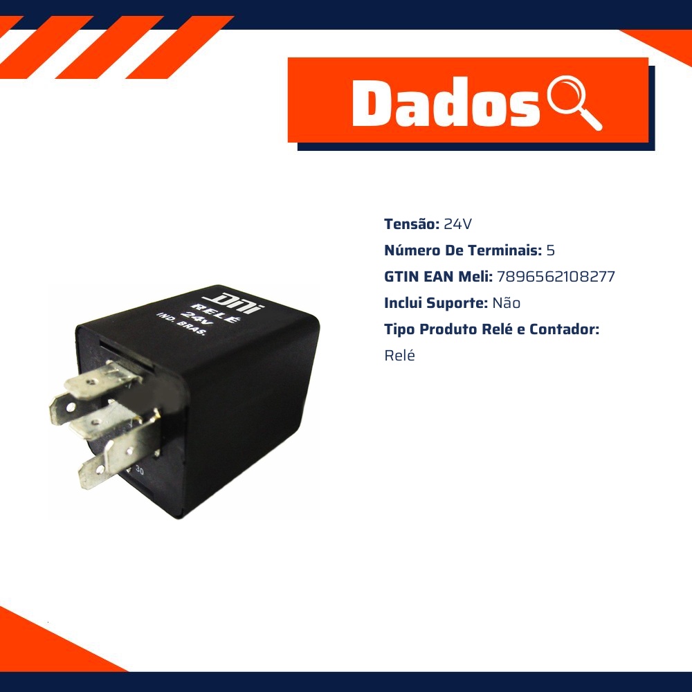 Relé Automatizador para Freio Motor Universal 24V 5 Terminais - DNI - 0827