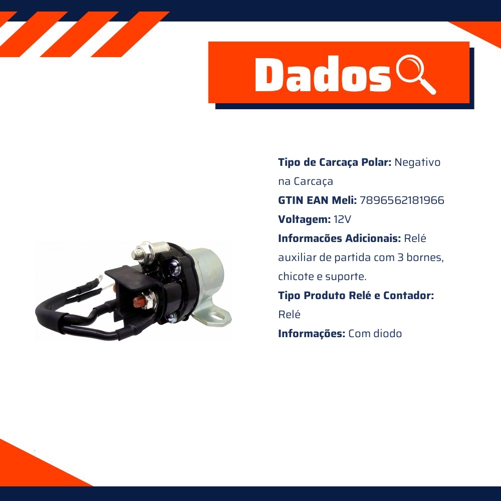 Relé Auxiliar de Partida para Motor 12V para Volkswagen Delivery 9-150 - DNI - DNI 8196